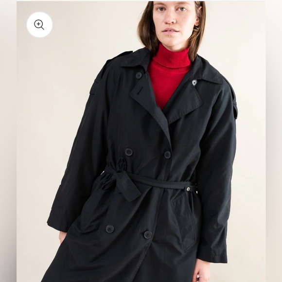 London Fog Jackets & Blazers - London Fog Oversized Black Women's Trench Coat Size 40